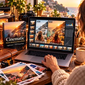 Cinematic Film Grain & Halation Lightroom + ACR Preset Pack